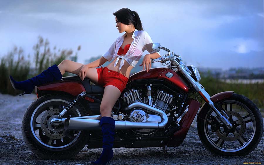 Beautiful girls and motorcycles in Perm