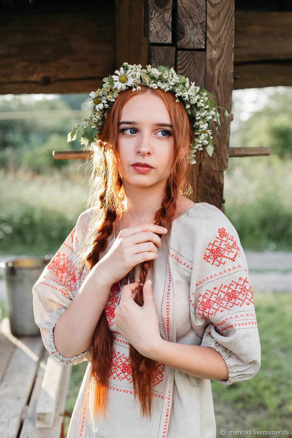 Girls in Slavic costumes in Perm
