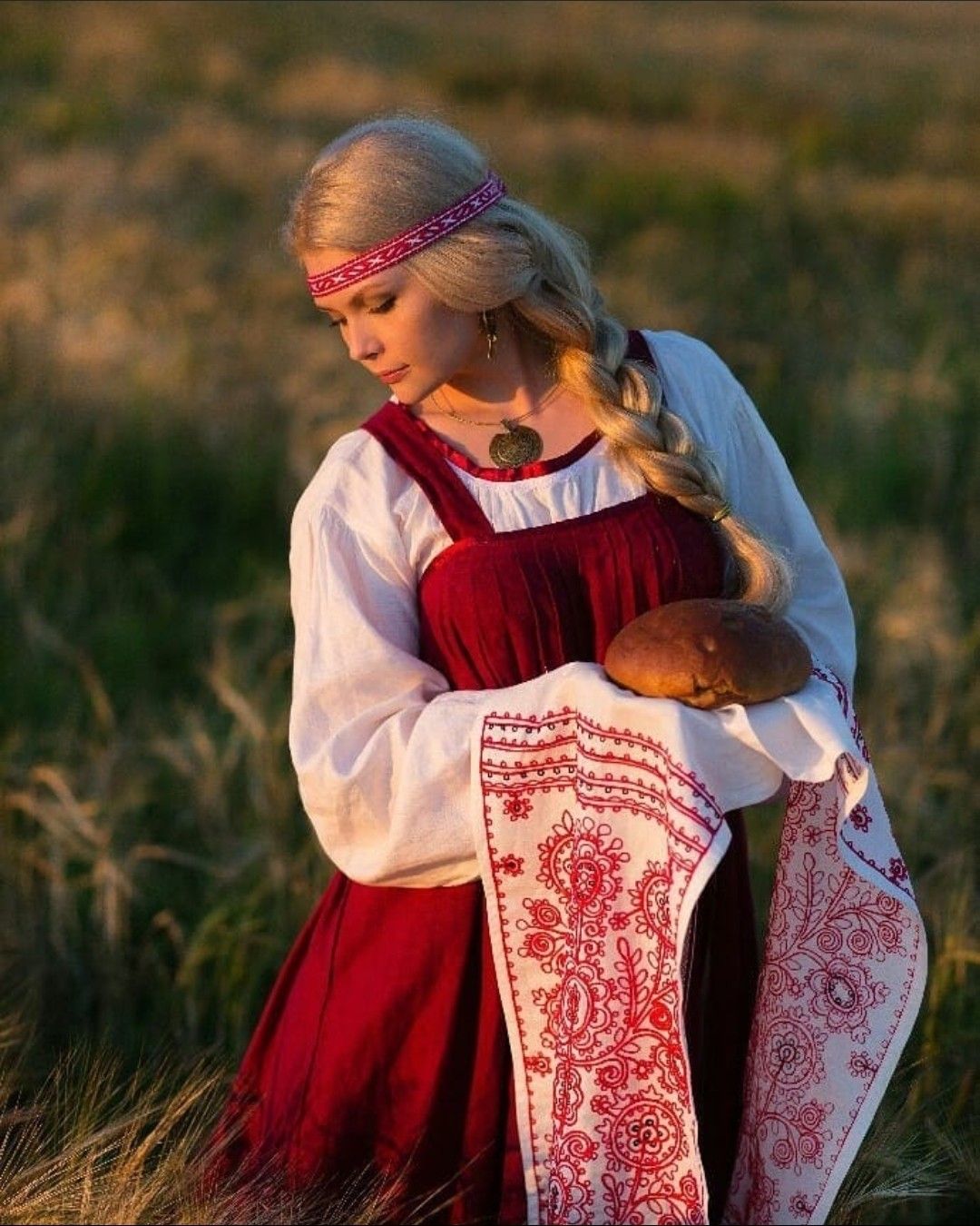 Girls in Slavic costumes in Perm