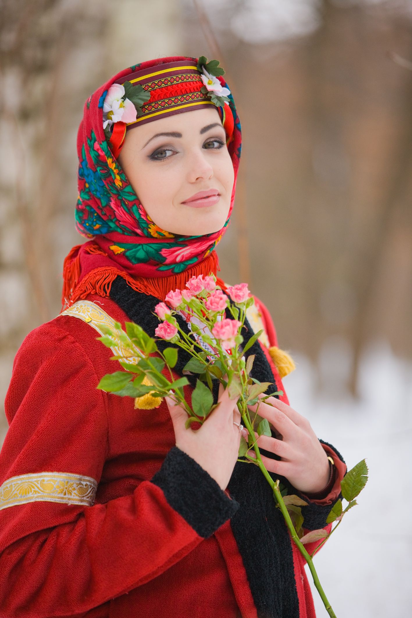 Sexy girl Girls in Slavic costumes in Perm